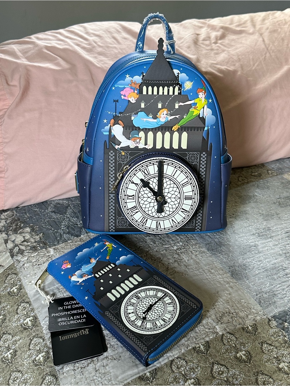 Loungefly set - Peter Pan, Big Ben, new with tags, glows in dark